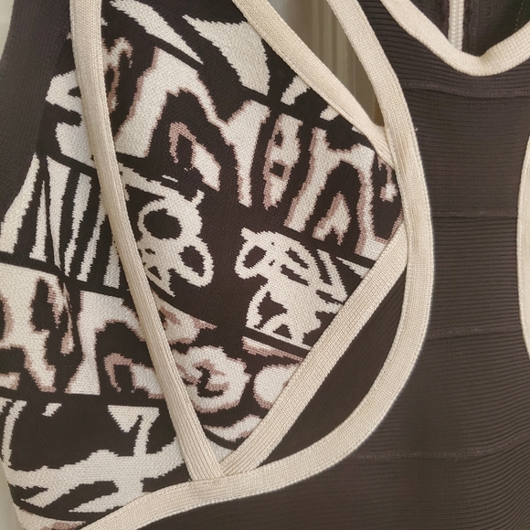 HERVE LEGER - Tribal Print Bandage Dress - Picture 4 of 7